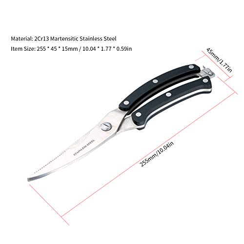 Tesoura de cozinha Extaum, tesoura de cozinha de aço inoxidável para aves para frango, pato, peixe,