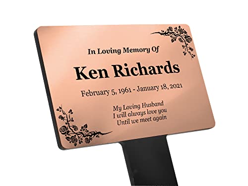 Placa conmemorativa personalizable OriginDesigned con estaca. De cobre y acrílico, resistente al...