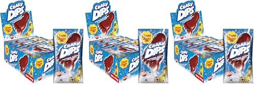 Chupa Chups Crazy Dips Cola, enthält 24 Stück, erfrischend-süßer Cola-Geschmack, geeignet für Geburtstag, Halloween, Weihnachten, 24 x 14g (Packung mit 3)