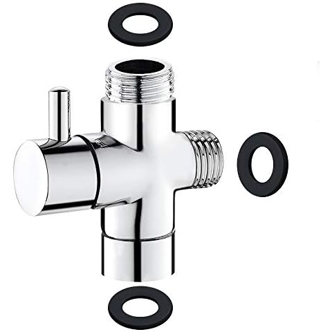 Rusee 3-way diverter valve G1/2, solid brass shower adapter flow diverter, replacement part for shower system, polished chrome Cover