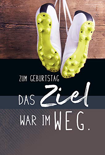 KE - 男性用フットボールバースデーカード、誕生日おめでとう、折りたたみカードDIN B6、フットボールファンに最適 - フットボールデザイン