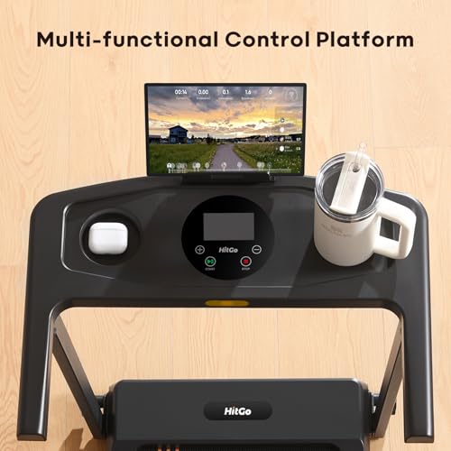 Image of HitGo Walking Pad for Home Office, 2026 Under Desk Treadmill with App, Remote, LED Display, Portable Small Design with Optional Incline or Foldable Handle