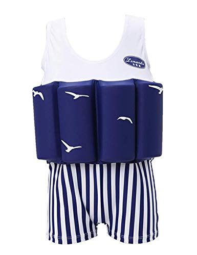 Image of Toddler Kids One-Piece Float Swimsuit with Adjustable Buoyancy UPF 50+ Sun Protection for Beach Pool Boys Girls