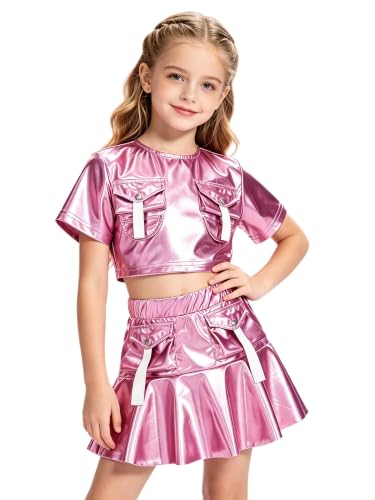 Vestido danza callejera negro brillante para espectáculos escolares