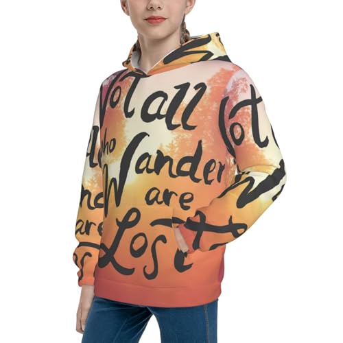 Not All Who Wander Are Lost Kid Hoodies Boys Sweatshirts Girls Pullover with Pocket2