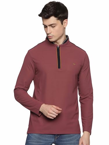 Image of STELLERS Men's Henley Collar T-Shirt | Wrinkle Free | Quick Dry | Full Sleeve | Regular Fit