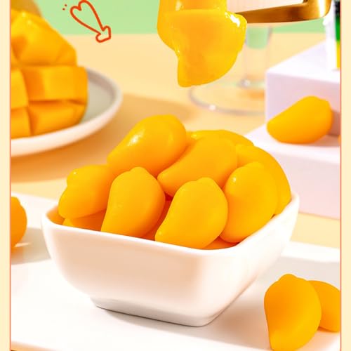 Peelable Gummies, Gummy Candy Mango, 4D Gummies Peely Fruity Filled Candy Snacks, Novelty Christmas Candy-200g