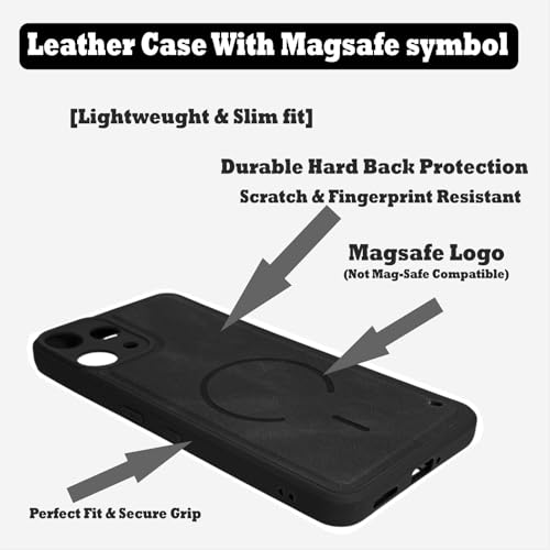 Image of SBMS Back Cover for Nothing Phone 3A Lite | Ultra Slim Soft Rubberised Hard Case | Oil Feel Soft Leather Back | Mag-Safe Design (Mag-Safe Not Support) | Camera Protection Case For Noth 3A Lite (Black)