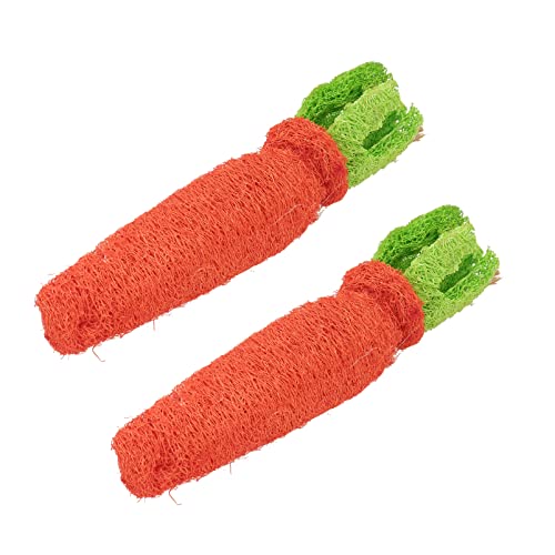 Healifty 2個 を したニンジンのおもちゃ ペット 齧 類 再利用可能 エクセル うさぎ ハムスターチューおもちゃ ヘチマウサギのおもちゃ ウサギの へちま