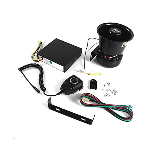 400W DC12V 9 Sound Loud Car Warning Alarm Police Fire Horn Speaker System + Mic Car Siren Horn Mic 9 Sound Auto Parts