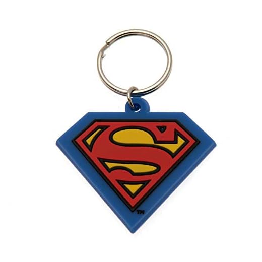 Pyramid International DC - Superman Symbol Rubber Keyring, Llavero Unisex adulto, Multi-colour, 4 x 6 x 1.3 cm