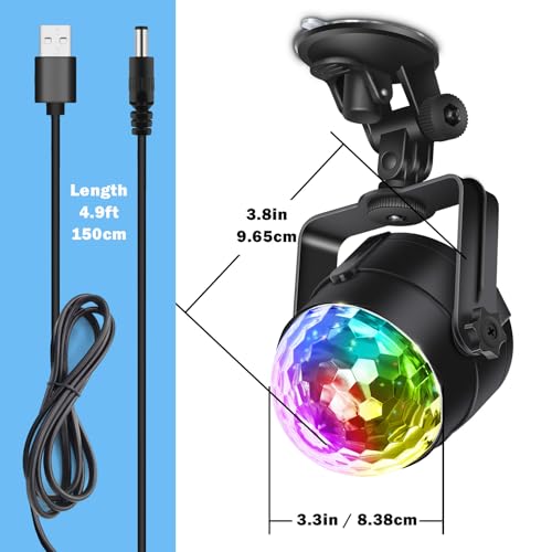 Apeocose 2-Pack Disco Ball Party Lights Sound Activated with Remote Control, USB Powered DJ Strobe Lamp for Easter Happy Birthday Graduation Party Decorations 2025 Home Room Decor Dance Party Supplies