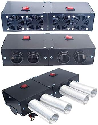 Miniatura 7 de Descongelador portátil de 12 V, 500 W, 4 agujeros, soplador de aire caliente para automóvil con tubo telescópico de papel de aluminio, descongelador