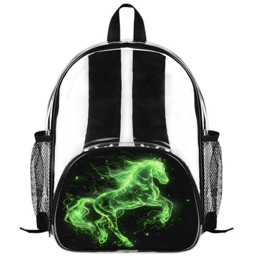 Horses Green Clear Backpack 14