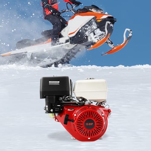 Moteur à essence 4 temps - Moteur à kart - 15 CV - Puissant moteur industriel - Refroidi par air - Avec démarreur à câble et sécurité anti-manque...