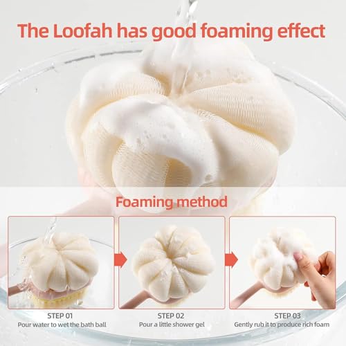 HOME CUBE Body Back Scrubber Brush with Bristles and Loofah, Shower Brush, Body Cleaner Exfoliating Scrubbers, Bath Massage Cleaning Brush With Long Handle, Double Sided Bath Brush - Image 5