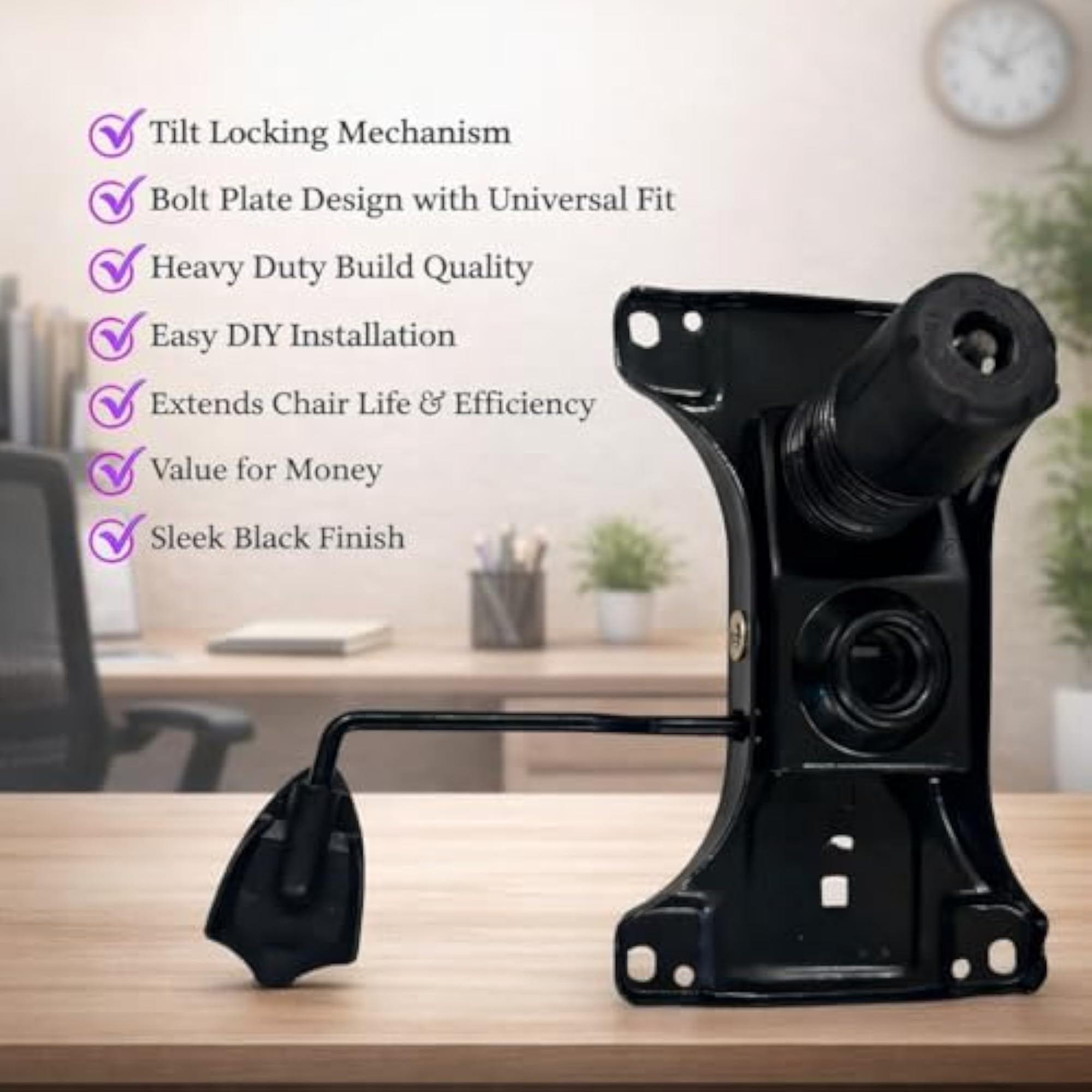 Universal Office Chair Tilt Lock Mechanism, Heavy Duty Replacement