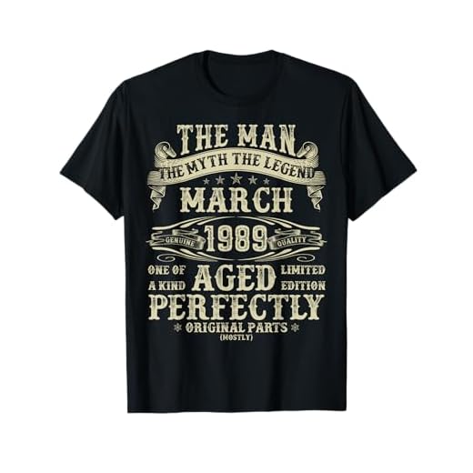 Marzo de 1989 Regalos de cumpleaños número 36 para hombres de 36 años Camiseta
