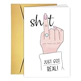 Qamza Funny Wedding Engagement Card for Bestie Couple Friend, Humor Engagement Gift for Fiance Fiancee marriage, Perfect Wedding Invitation Card