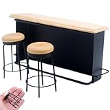 Detalles realistas: elaborados con excepcional atención al detalle, estos muebles en miniatura capturan la esencia de los diseños de bares y mostradores del mundo real, creando un ambiente de casa de muñecas auténtico e inmersivo.