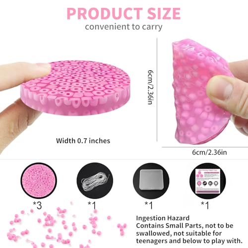 3Pcs Skin Picking Fidget Toys, Picking Fidget Toy, Portable Fidget Toy Adult, Valentines, Christmas, Halloween, Party Favors, Prizes for Adult with Pink, Classroom Must Haves(6CM/2.93IN) — view 2