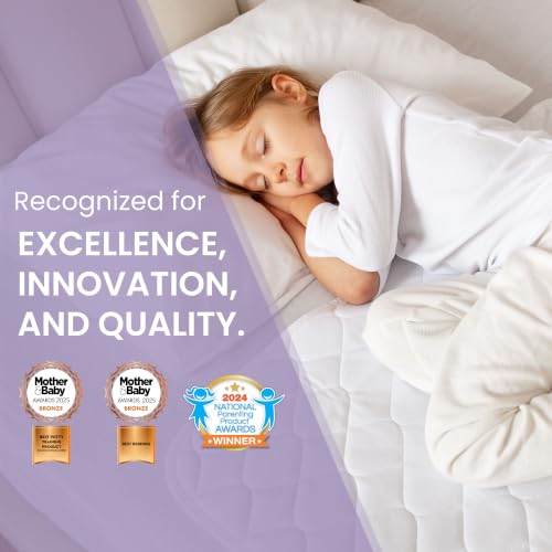 Image of Lynmark Toddler Potty Training Bed Pads - Double, 1 Pk White 53x33 | Waterproof Bedwetting Pee Protector Mat for Kids, Non-Slip Reusable & Washable Incontinence Mattress Sheet Absorbs Up to 1.8L