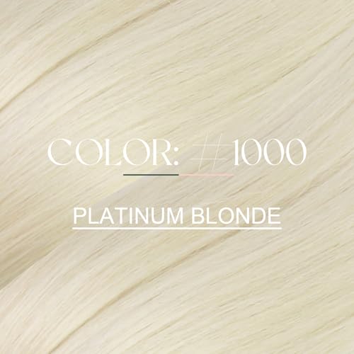 Image of Easyouth Blonde U Tip Hair Extensions Human Hair, 16 Inch U Tips Hair Extensions Human Hair White Blonde, 50G 50S, Lightweight, Ktip Human Hair Extension, for Parties