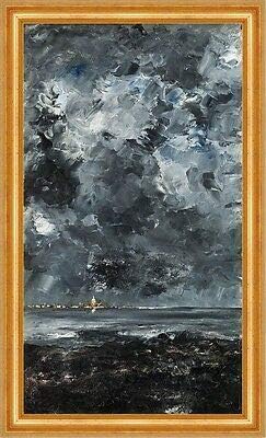 Kunstdruck The Town August Strindberg City Sea Island Nebula Storm Night B A3 00729 Framed