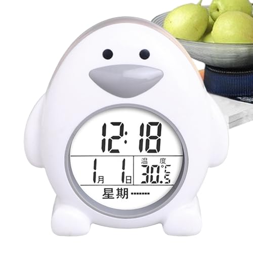 Relojes infantiles para dormitorios, despertadores creativos y divertidos, reloj digital silencioso, reloj para niños con pantalla de temperatura para decoración de dormitorio