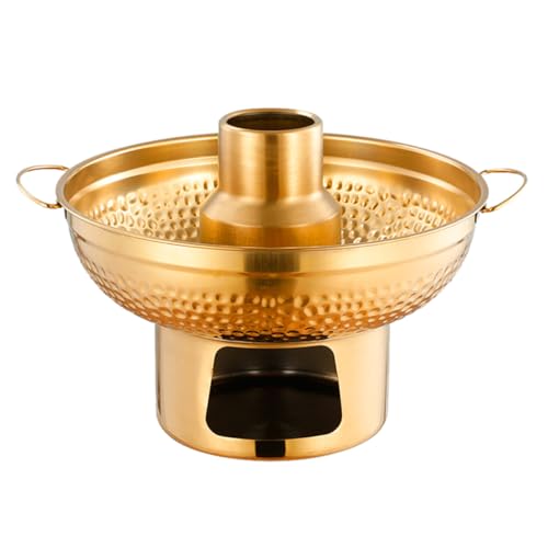 Mikinona Stainless Steel Dessert Fondue Pot Multi-functional Hot Pot Ice Holder Smooth Edges for Safe Handling Easy to Clean Kitchen Supply for Individual Servings