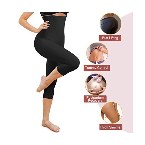 Irisnaya Women Seamless Shapewear Control Panties High Waist Trainer Tummy Butt Lifter Body Shaper Short Thighs Slimmer (XX-Large, Black)