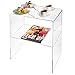 Modern Design Clear Acrylic Decorative End Table/Home Decor Display Nightstand w/ 2 Shelves - 10mm