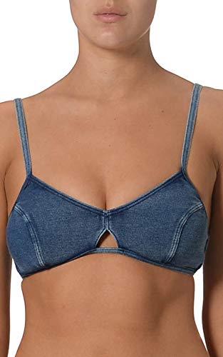 Bikini Top Seafolly Deja Blue bralette effet denim pour look plage tendance taille 6 US