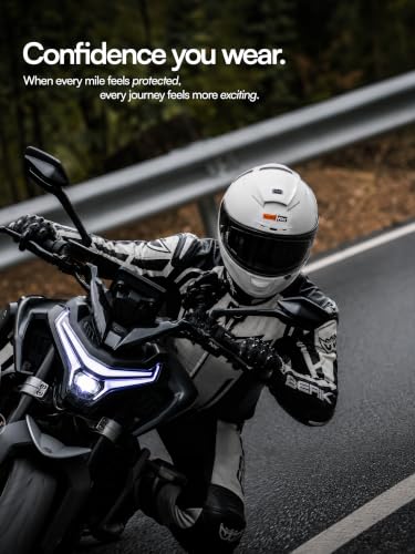 Image of HEADFOX H4 BRO1 Bluetooth Helmet for Men | DOT Certified Full Face Bike Helmet with Strap-On Bluetooth | Calls, Music, Voice Assistant | Matte & Glossy