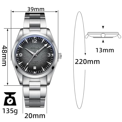 Image of ADDIESDIVE Mens Watch Automatic NH35 /8215 200M Luminous Easy to Read Dial Wrist Watch Minimalist Fashion Simple Watch Analog Date with Leather Strap and Bracelet