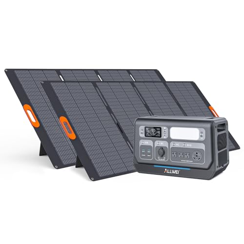 ALLWEI LiFePO4 Solar Generator 2400W(Surge 4800W) with 2x 400W Solar