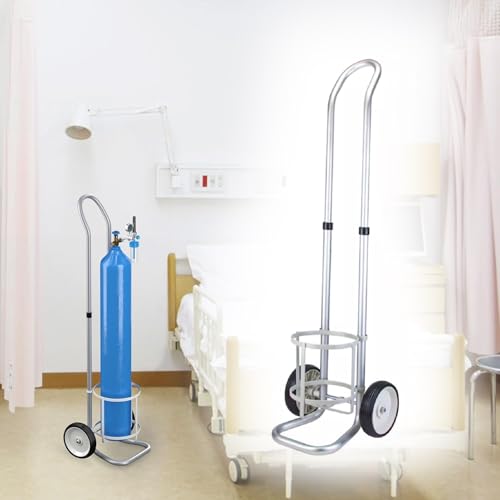 WQPMNYG Chariot de manutention réglable pour Bouteilles d'oxygène, Support Roulant Portable pour Bouteilles de gaz, Support en Alliage d'aluminium pour...