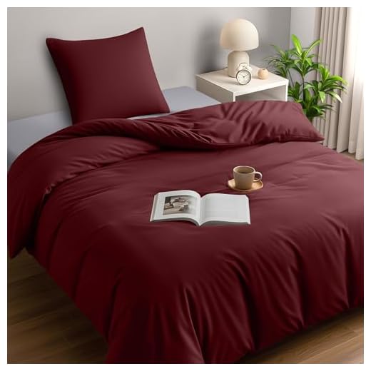 Blumtal Bettwäsche 135x200 cm & Kissenbezug 80x80 cm - Bettbezüge aus Atmungsaktivem Mikrofaser, Superweiches Bettbezug Set, Oeko-Tex Zertifiziert, 2teilig - Schwarz 5 Utopia Bedding Bettwäsche 135x200 Set - Mikrofaser Bettbezug 135x200 cm + 1 Kissenbezug 80x80 cm - Burgund