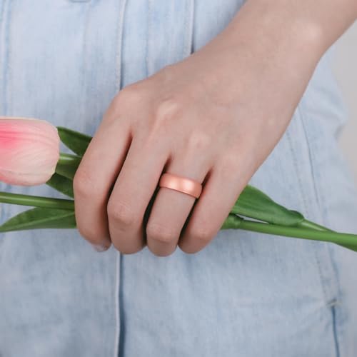 Image of Egnaro 4 /5 /8 Variety Multipack Ergonomic Breathable Bridal Rings Sets, 6mm Wide - 2mm Thick Rubber Wedding bands women, silicone Rings for her with Half Size