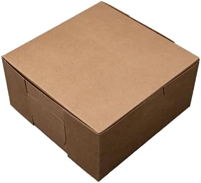 SCT 0905K Premium Bakery Box, Kraft, Natural, Lock Corner, Tuck-in Lid, Sturdy and Disposable (Case of 250)