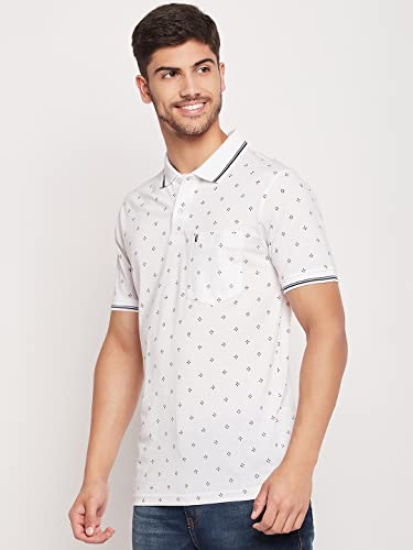 Image of UNIBERRY Men's Cotton Blend Half Sleeve Printed Polo Neck T-Shirt Has A Short Sleeve & Pocket On ChestBZRMT6-MR