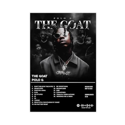 NKLGTRC Polo G Poster The Goat Music Album Posters Canvas Poster Unframe:12x18inch(30x45cm)