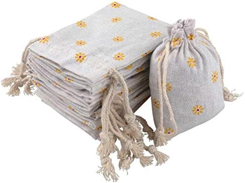 G2PLUS Little Cotton Linen Bags, 9x12CM Lavender Bags, 20 PCS Drawstring Party Favors Bags
