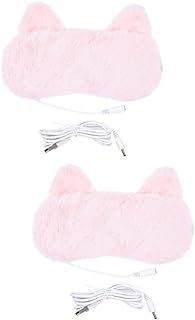 Hemoton 2Pcs Máscara De Olho De Aquecimento USB Máscara De Olho USB Máscara De Olho Aquecida Massageador De Olho Com Massagem De Calor Máscara De Olho Capas De Olho Peludas Para Dormir