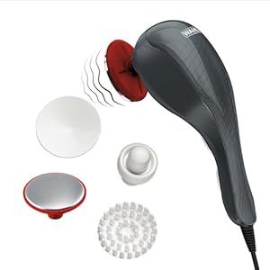 Wahl Heat Therapy Corded Vibratory Therapeutic Body Massager – Heated Handheld Massage with Two Speeds Low and High to Relieve Neck, Shoulder, Muscle, Leg & Back Pain – Model 4196-1201