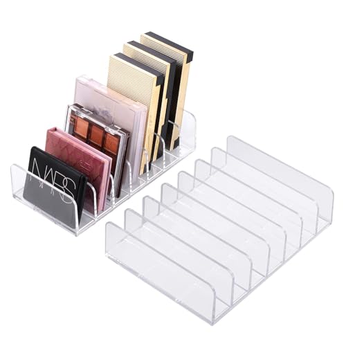 Lot de 2 palettes de maquillage transparentes pour salle de bain, vanité, comptoir