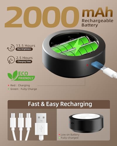 image for EZVALO Picture Lights for Wall, 2000mAh Rechargeable Battery Magnetic 