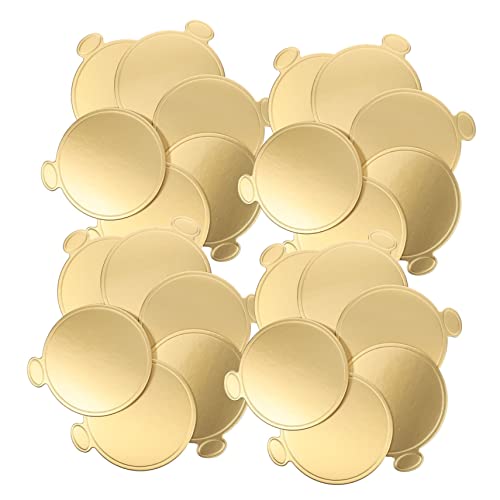 CONGARTENO 100pcs Gold Mini Cake Boards Cardboard Cake Board Bases for Sheet Pastry Decorations Party Supplies Household Trays