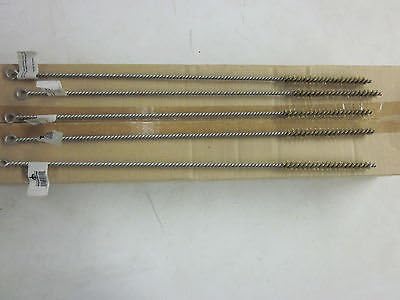 24~16" LONG BRASS WIRE ROUND TUBE CLEANING BRUSHES 3/8" BRUSH 4 BOTTLE GUN PIPE