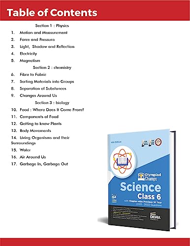 Olympiad Champs Science Class 6 with Chapter-wise Previous 10 Year (2013 - 2022) Questions 4th Edition | Complete Prep Guide with Theory, PYQs, Past & Practice Exercise | [Paperback] Disha Experts